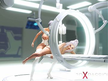 Spicy sex in sci-fi med bay. 3d hot dickgirl android screws hard a young spicytie