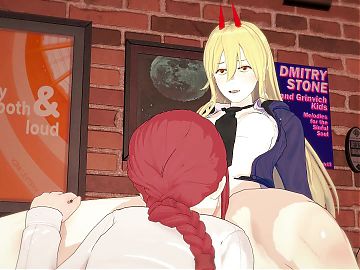 Makima licks Powers pussy - 3D Lesbian Hentai
