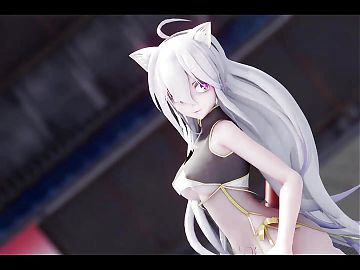 Haku In Sexy Stockings Dancing   Gradual Undressing (3D HENTAI)