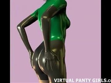 3d animated stripper dancing in white lingerie