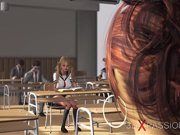 3d dickgirl teacher bangs a nice college girl in the dungeon