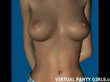 Busty 3d redhead deepthroating a big cock